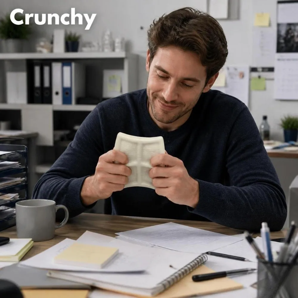Crunchy Tofu-Shaped Squeeze Toy Crackling Sound Effects White Square Squishy Toy Comfortable Kneading Doufu Bread Fidgets Toys
