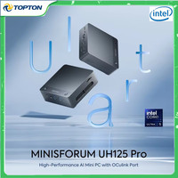 MINISFORUM AI Mini Computer UH125 Pro Intel Ultra 5 125H 2*USB4 2*5G LAN Oculink Copilot Button Windows 11 Gaming Mini PC WiFi6E