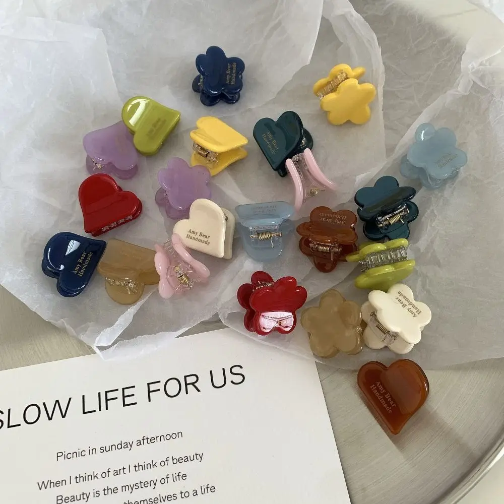 Spinki do włosów z kwasem octowym, spinki w kształcie kwiatów, ozdoby do włosów w kształcie serca, spinki do grzywki, akcesoria do włosów, mini klamry do włosów z octanu, streetwear