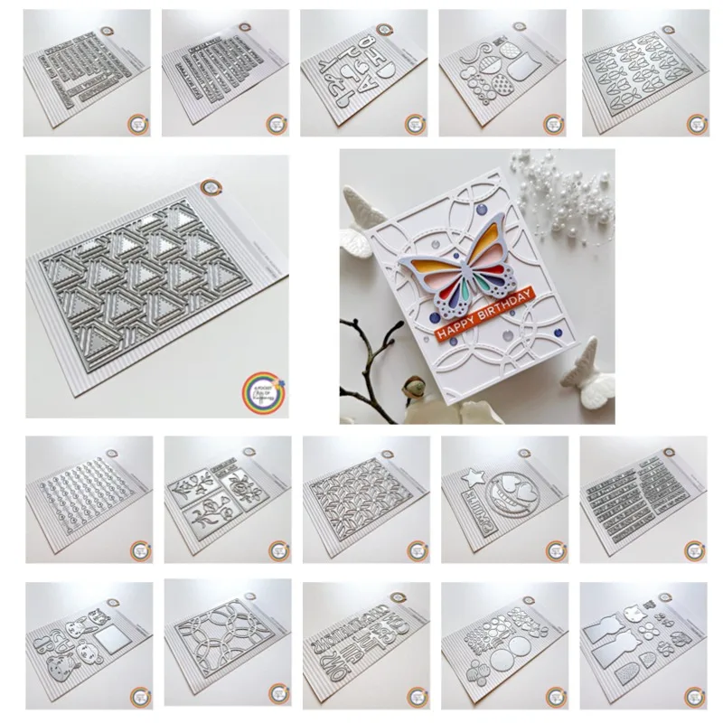 Cutting DiesSilly Owl Cat Congrats on Everything Flowers Fishbone Dog  Metal Silicone Stamps Scrapbooking Stencil Photo Album