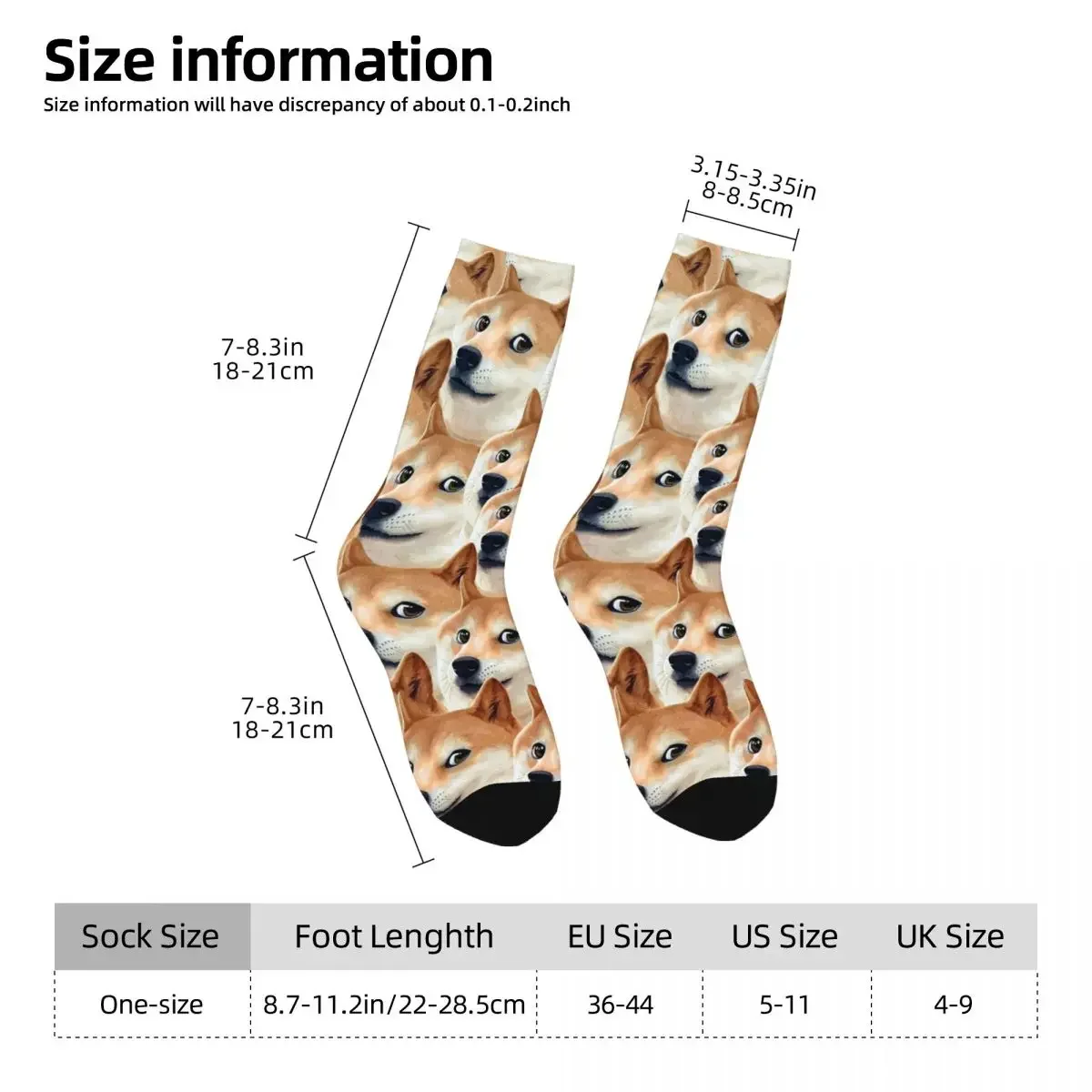 Doge Shiba Inu Memes Socks Harajuku Super Soft Stockings All Season Long Socks Accessories for Man's Woman's Christmas Gifts