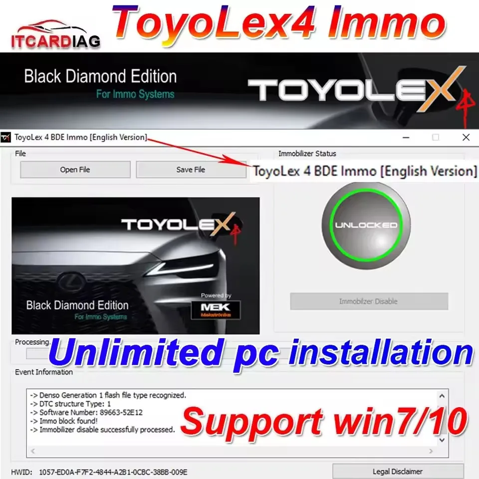 

Car DTC Disable Software Tool Toyolex 4 Unlimited Installation Toyolex4 for Denso for Lexus Mascheramento
