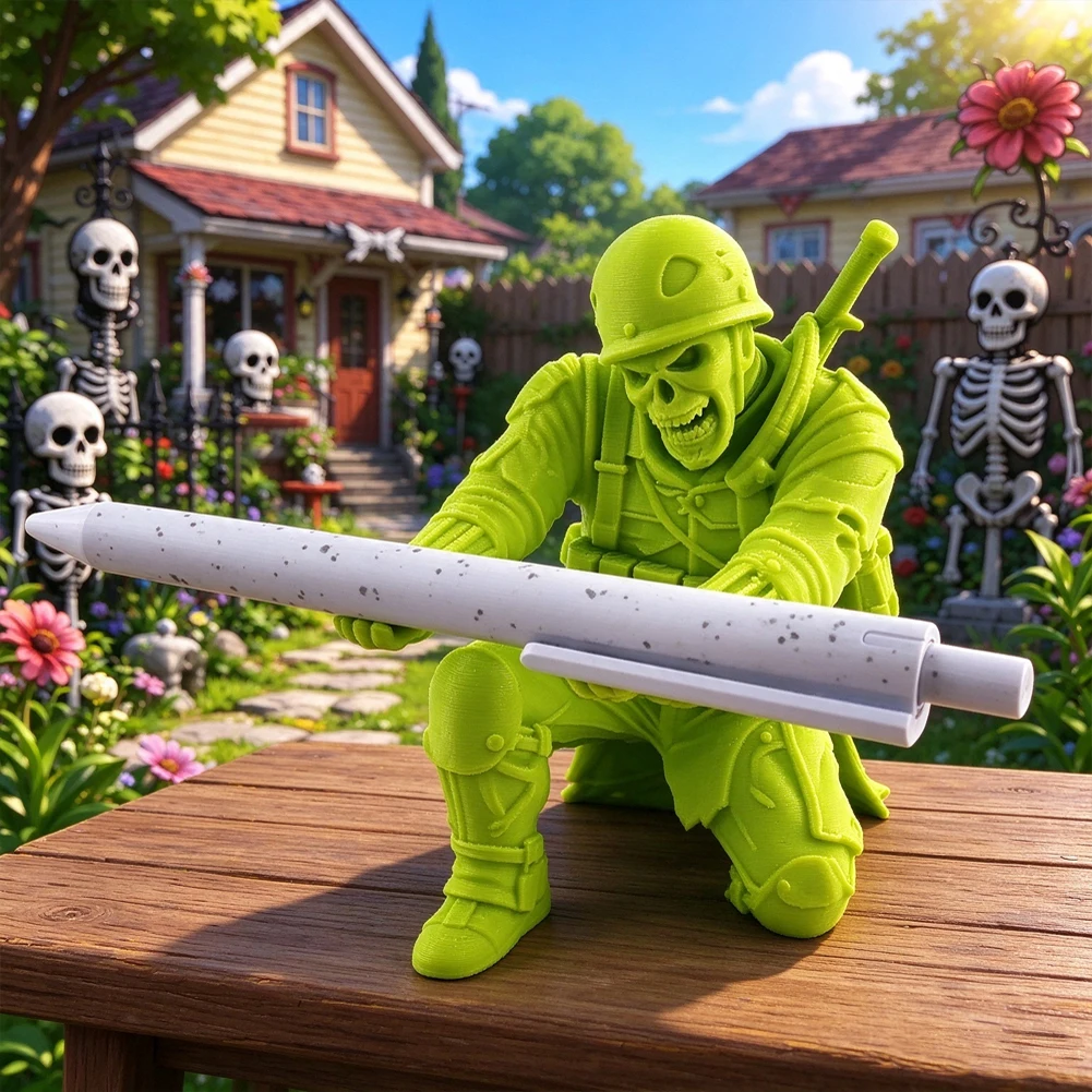 3D Printed Skeleton Soldier Pen Holder Creative Zombie Pencil Rack Organizer Desk Decor Marker Ornament Creative Stationery Gift