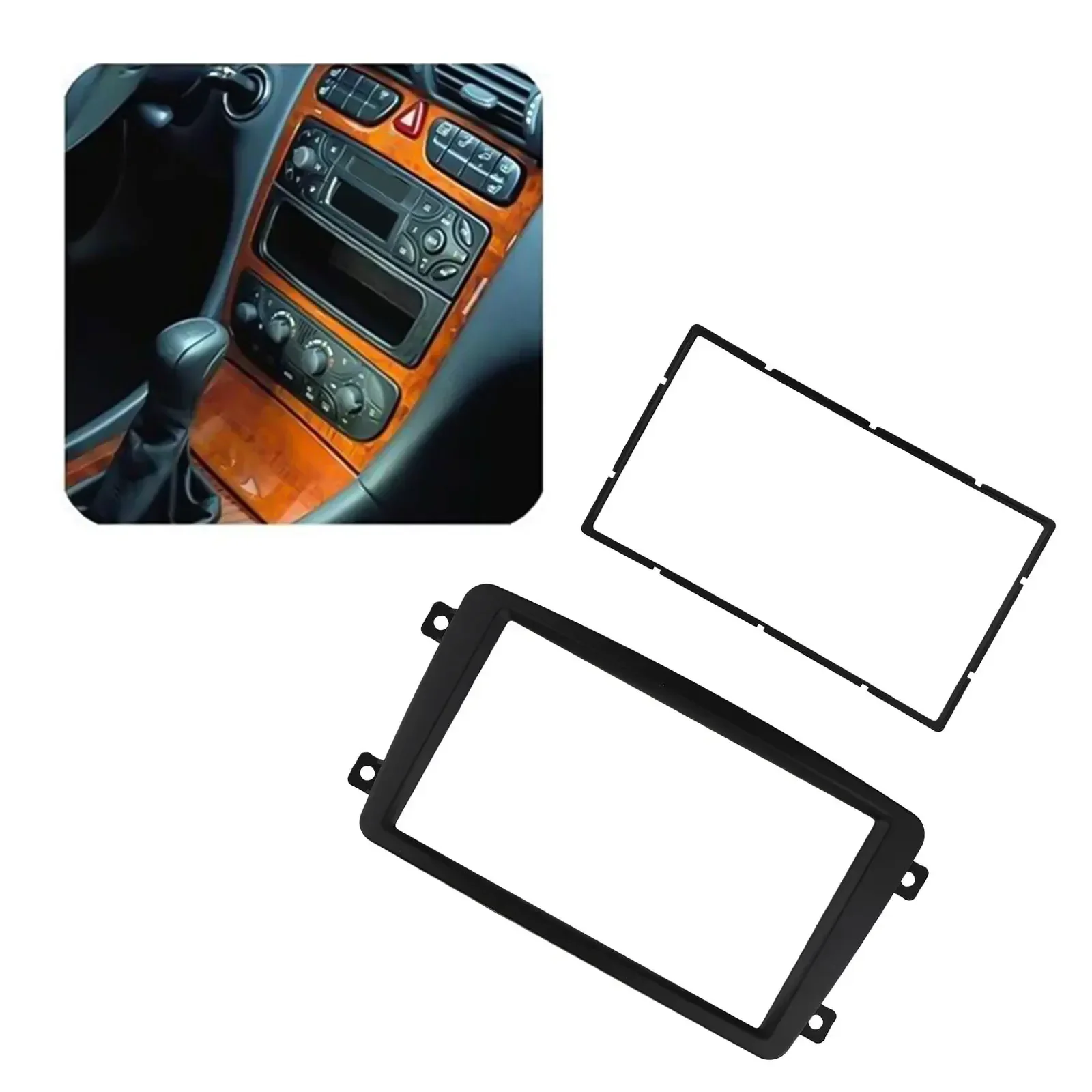 

High Quality Car Radio Fascia For Mercedes W203 W209 Stereo Dash Frame 2 Din Car Radio Fascia DVD Panel Frame DVD Panel Frame