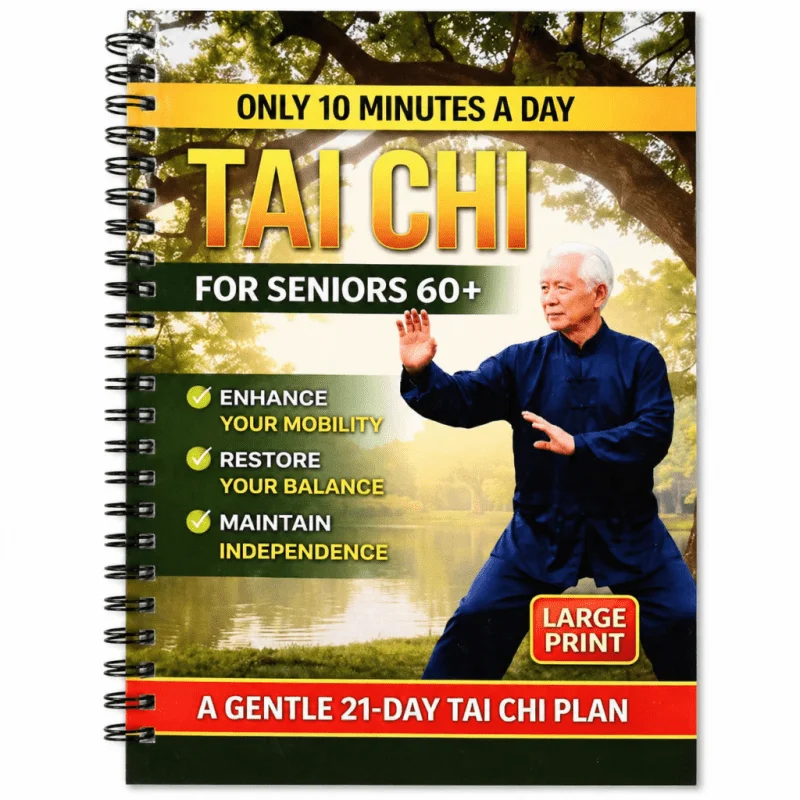 

Tai Chi Guide Book for Seniors 60+, 21-Day Gentle Program with Large Print, Only 10 Minutes Daily Low-Impact Exercises, Enhance Mobility, Restore Balance& Maintain Independence, Easy Step-by-Step Tutorials for Elderly Beginners