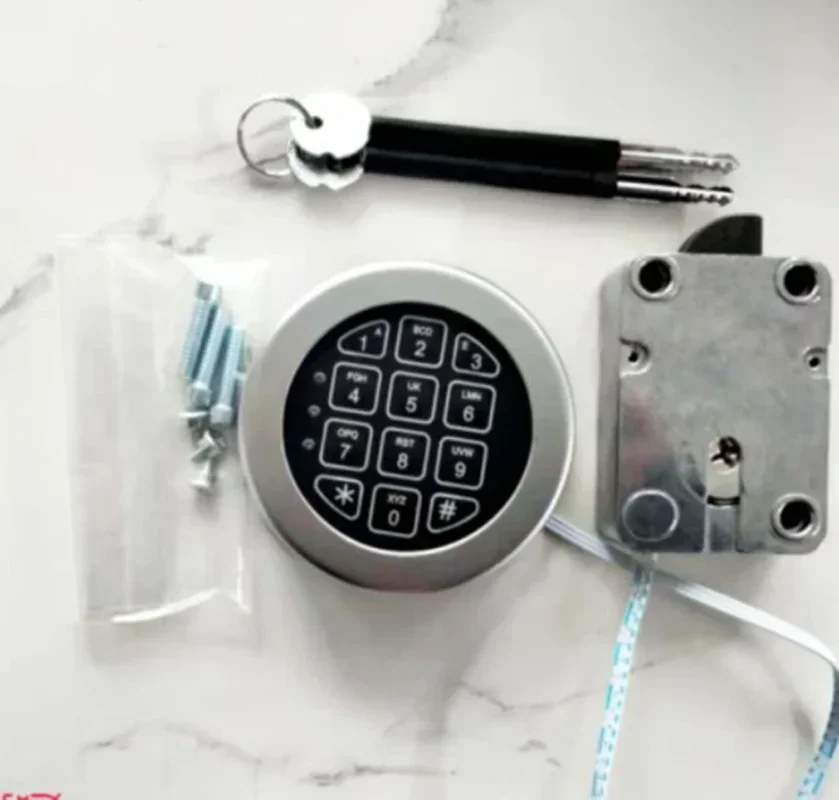 

1set Safe Electronic Lock Solenoid Lock & 2 Master Key Override W/Chrome KEYPAD Brand New