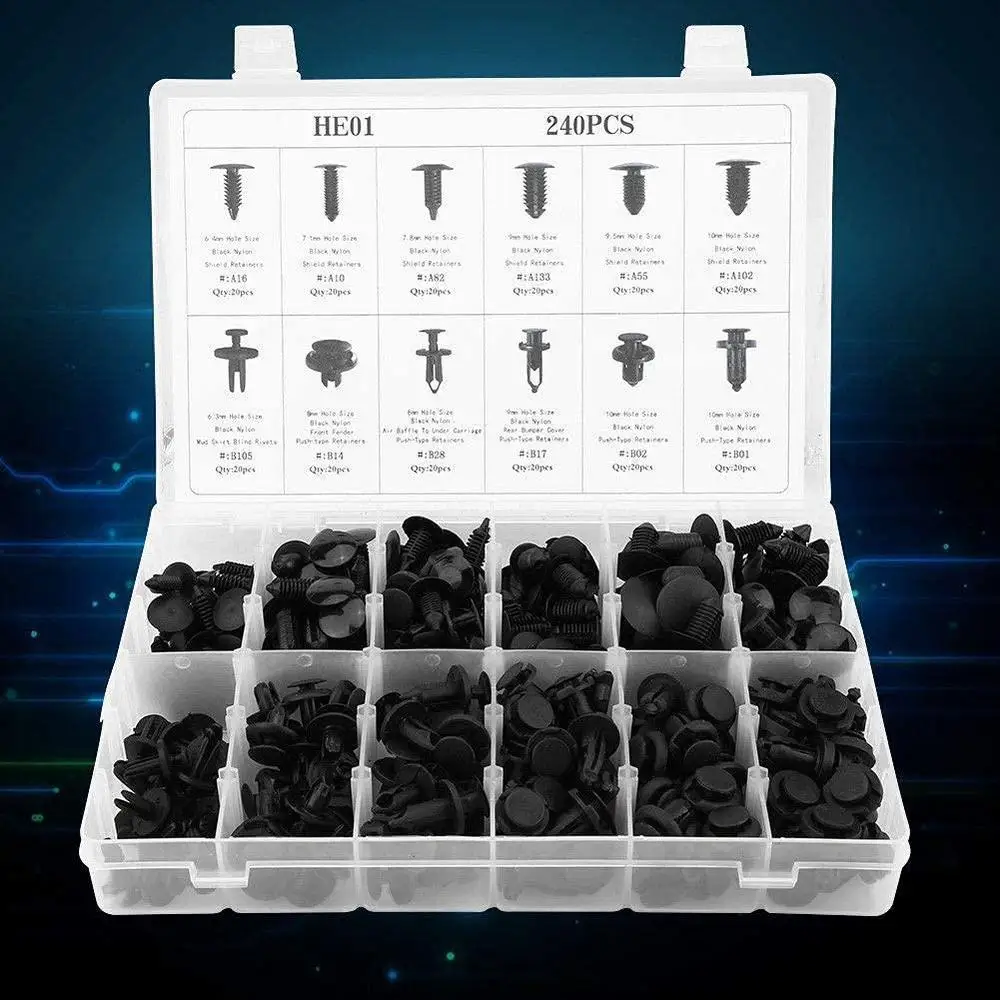 Universal  Auto Accessories  240 pieces Car Plastic Rivets Fit for various car models and applications