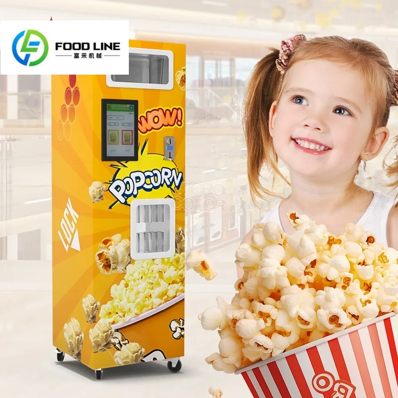 Máquina expendedora de palomitas de maíz profesional comercial Máquina automática de palomitas de maíz más vendida para centro comercial