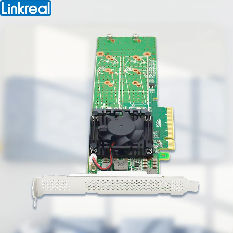 Carte adaptateur SSD PCIe 3.0x8 à 4x M.2 NVMe, avec PLX8747 et support à profil bas 22110mm-LRNV9547LP-4I