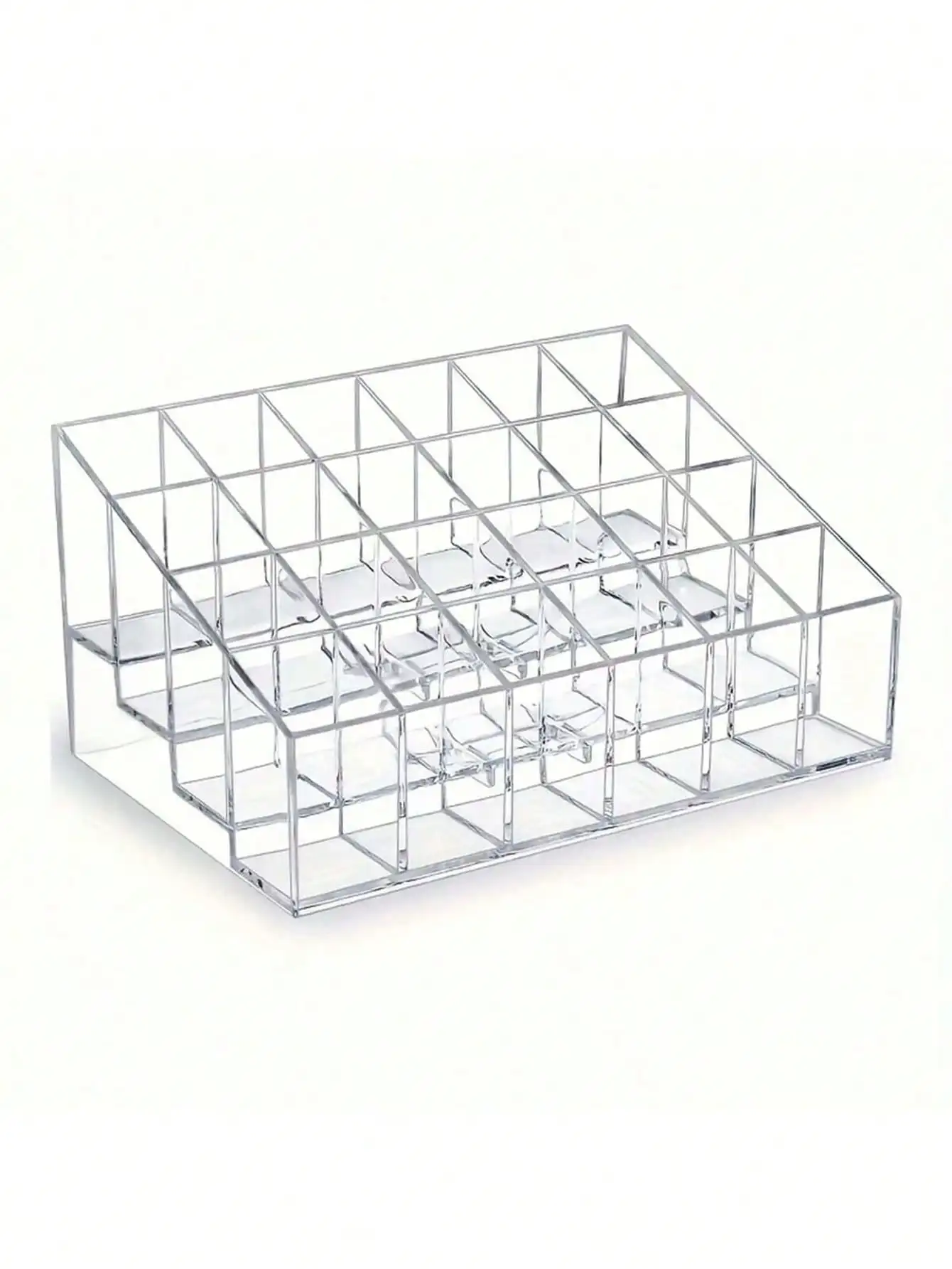 24-Grid Transparent Lipstick Storage Box - Acrylic Cosmetic Display Rack for Home/Dorm