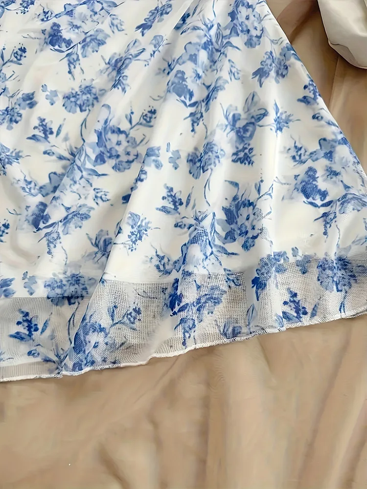 Vestido francés con tirantes, vestido camisola Floral, minivestido Sexy ajustado, cintura elegante, conjunto de protección solar para vacaciones en la playa de verano