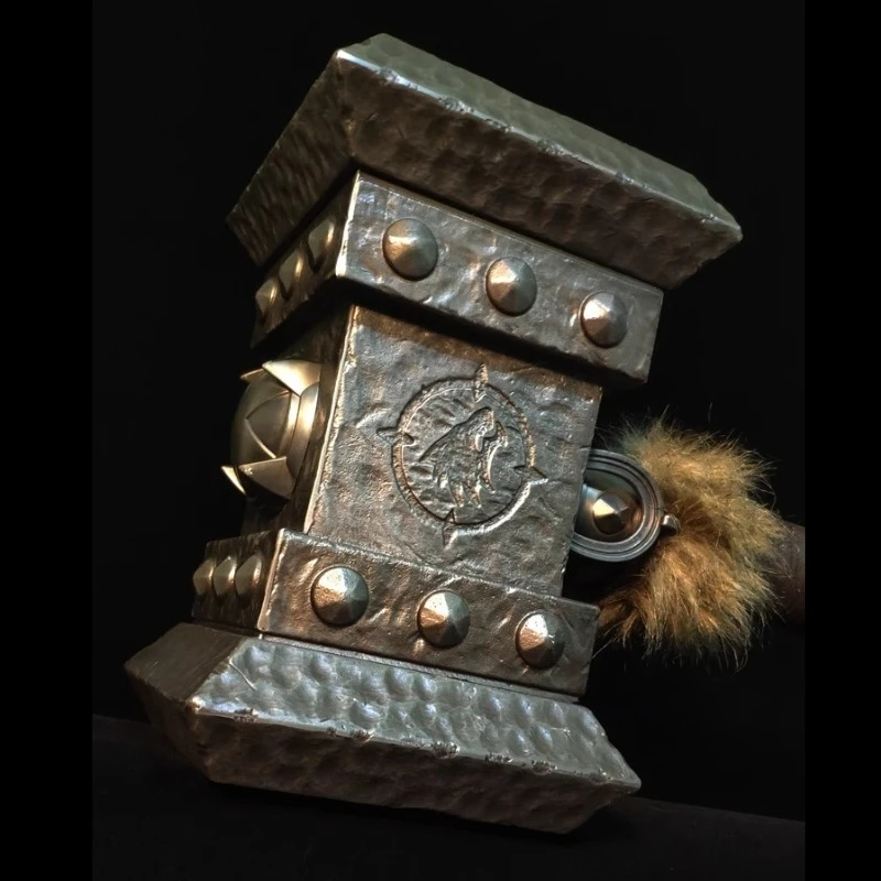 55 ซม.อุปกรณ์เสริมคอสเพลย์ 1:1 ค้อนโลหะเต็มรูปแบบคอลเลกชันรุ่นผู้ใหญ่ WOW Doomhammer ปาร์ตี้เครื่องแต่งกายอุปกรณ์ประกอบฉาก