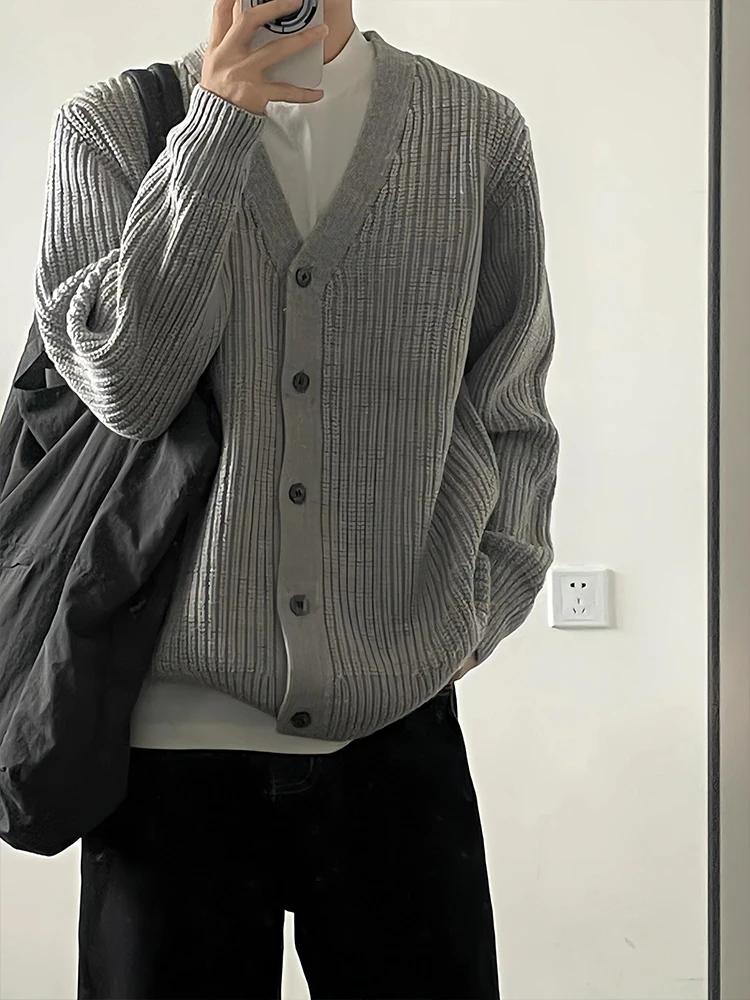 

Cleanfit ey Lazy Sle V-Ne вязаный открытый кардиган мужской осенне-зимний высококачественный повседневный универсальный свитер Jaet