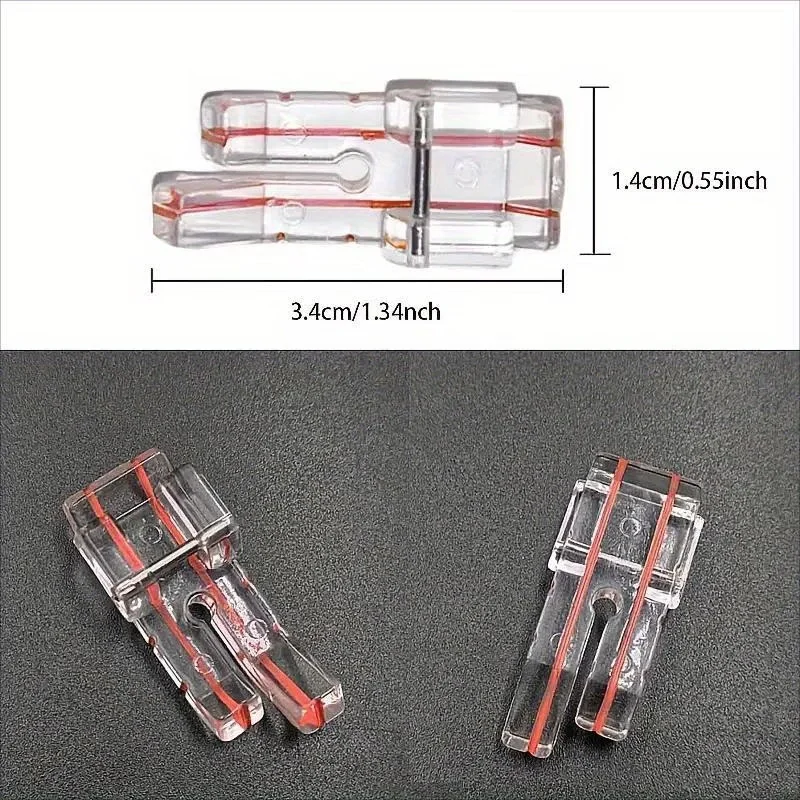 1 PC Transparent Parallel Stitch Guide Presser Foot for Low-Shank Sewing Machines