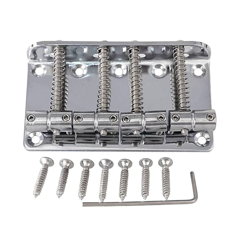 4 String Bass Bridge Electric Bass Guitar Accessories Bass Bridge Assembly Bass Guitar Bridge Replacement Vintage Style