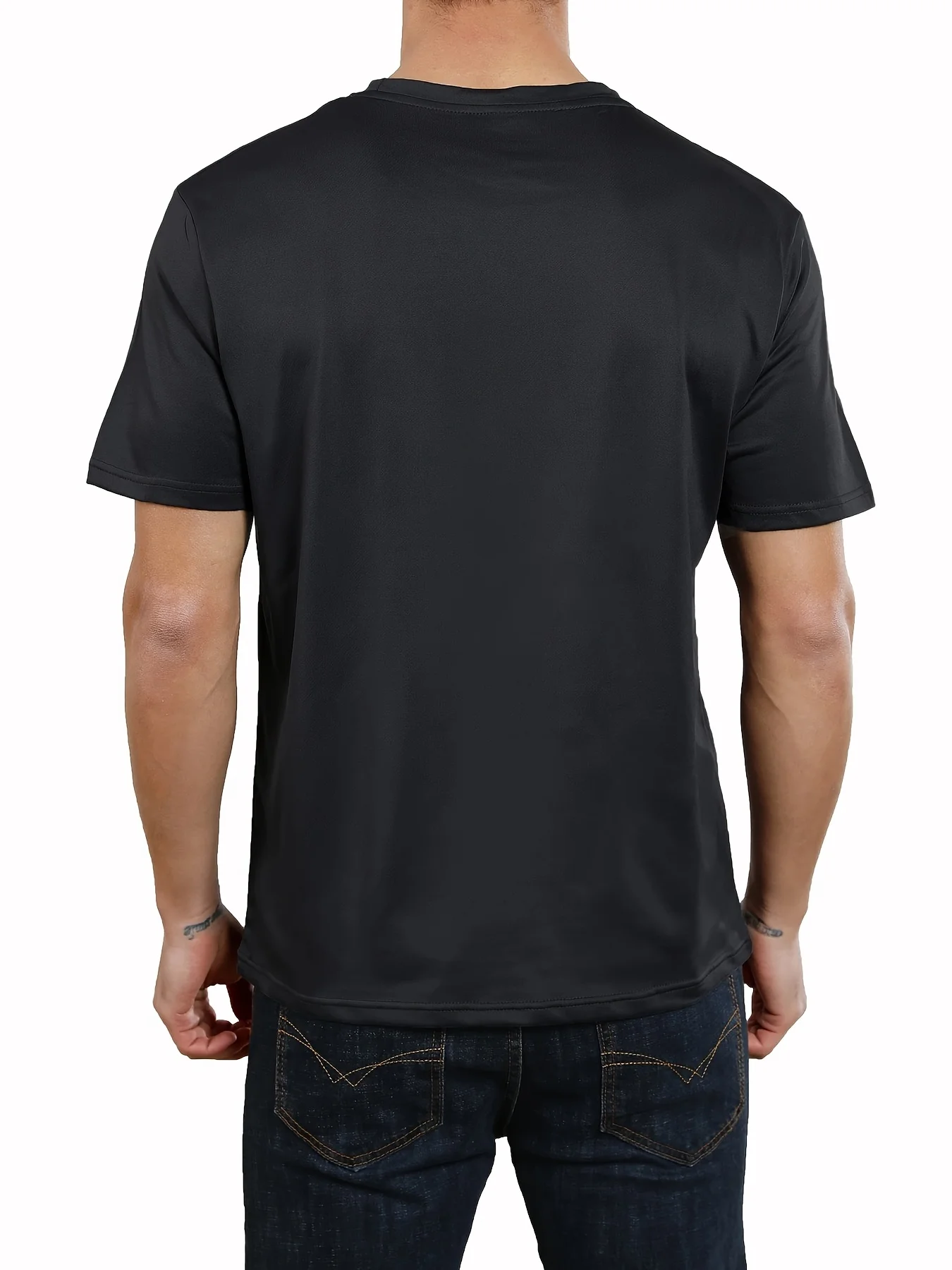 Spartan Workout with Powerlifting Graphic, Black&Golden Weightlifting Design-100% cotton O-neck printed men's T-shirt.