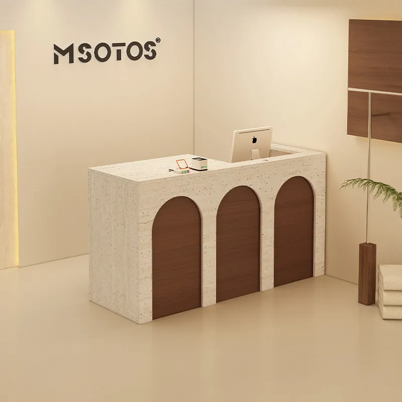 Fashion Industrial Reception Desk Vintage Simple Reception Counter Elegant Minimalist Rezeptionstheke Front Desk Furniture