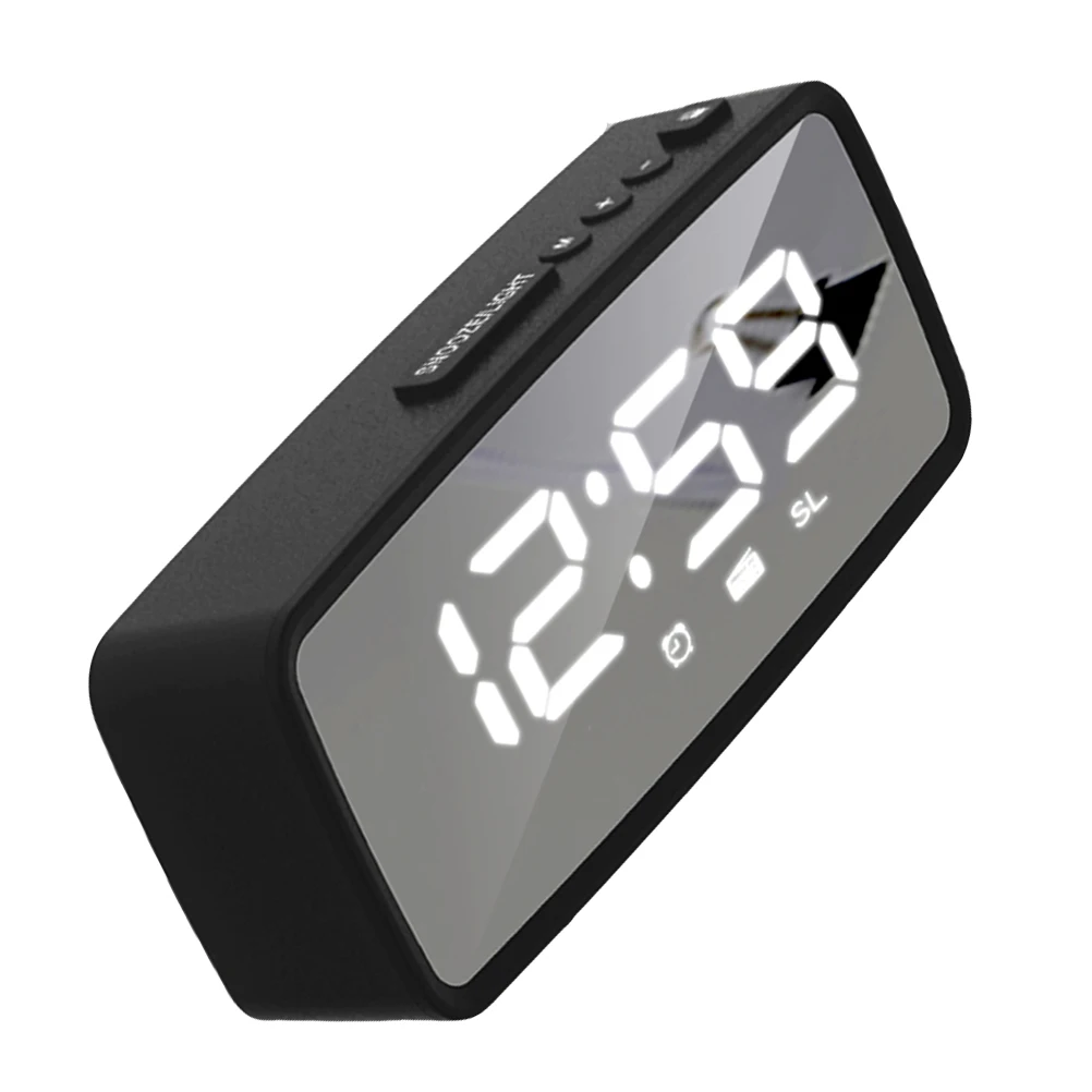 

1 set 1 Set Simple Led Alarm Clock Radio Version Home Decorative Electronic Compact Bedroom Clock Mirror Surface Digital Display