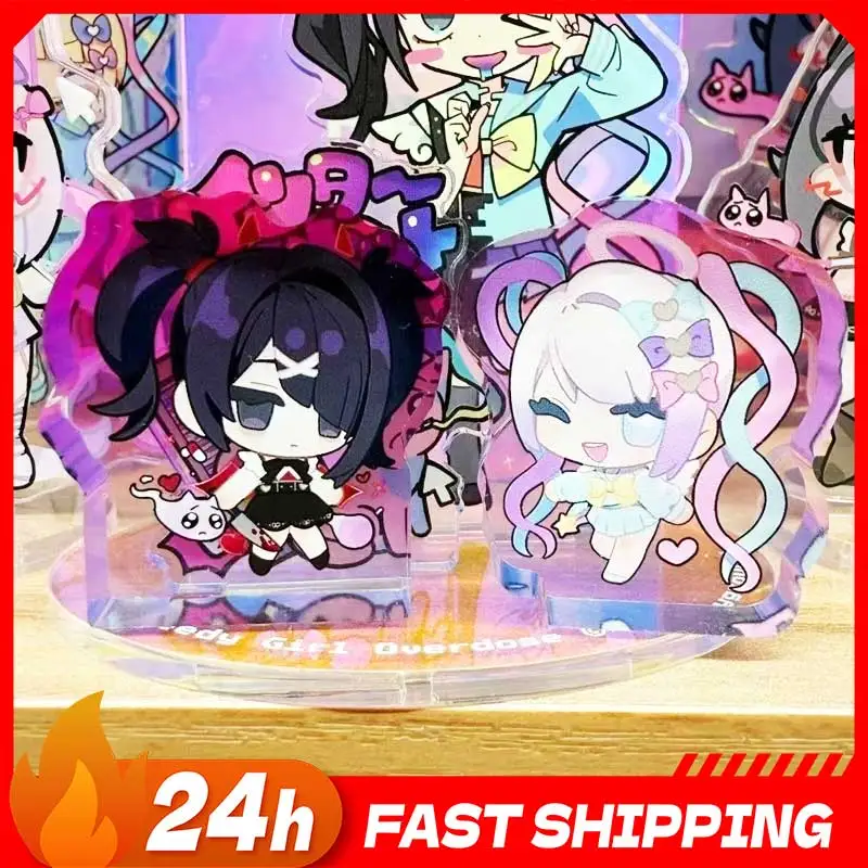 

Live-streaming Girl Figure Rain Acrylic Bricks Anime Peripherals Super Cute Angel Sauce Acrylic Brick Collectible Q Toys Gifts