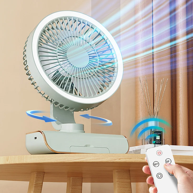 4000mAh Multi Functional Electric Fan Circulator Wireless Portable Home Silent Ventilation Fan Desktop Wall Mounted Fan Cooler