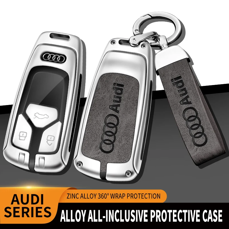 Estilo de aleación de Zinc funda para llave de coche carcasa Protector de Control remoto accesorio para Audi A4 B9 A5 A6 8S 8W Q5 Q7 4M S4 S5 S7 TT