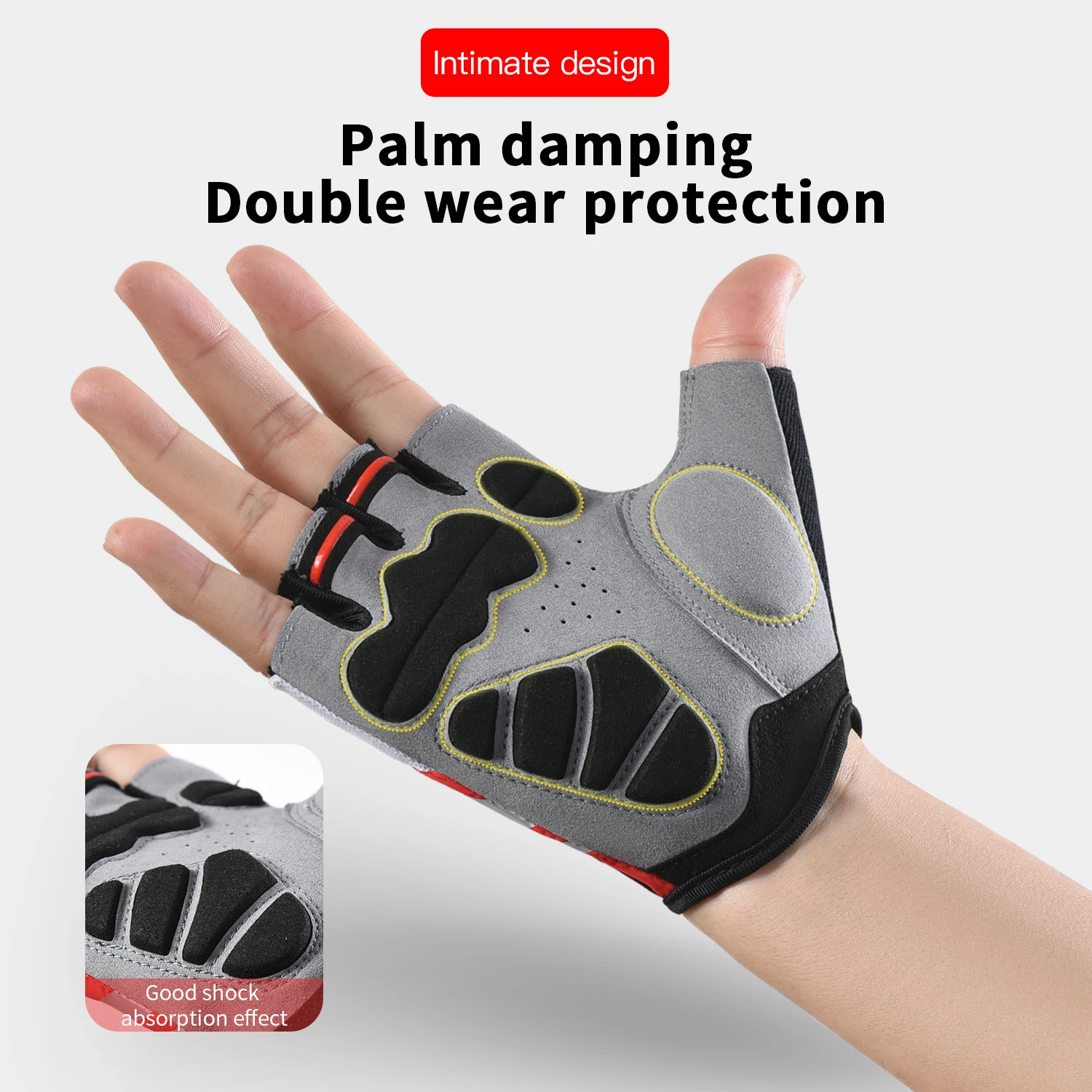 Halbfinger-Fahrradhandschuhe MTB Rennrad Frühling Sommer Atmungsaktive Kurze Fahrradhandschuhe für Männer und Frauen mit Gel-Polsterung