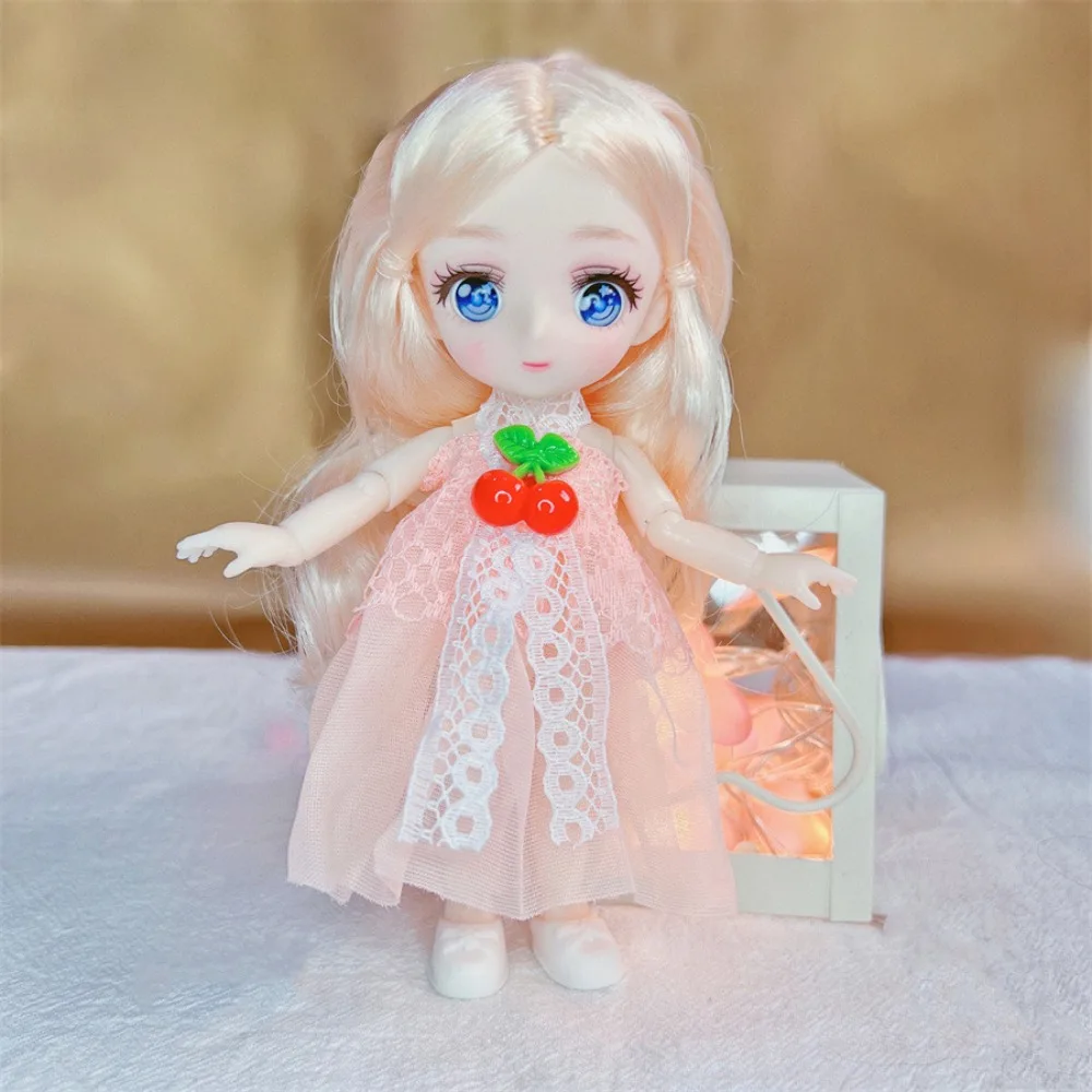 Ruchomy przegub 16cm Anime Eyes Toys Dolls Ball Jointed Body Colorful Kawaii Bjd Doll Kawaii Mini Cute Bjd Anime Doll Akcesoria