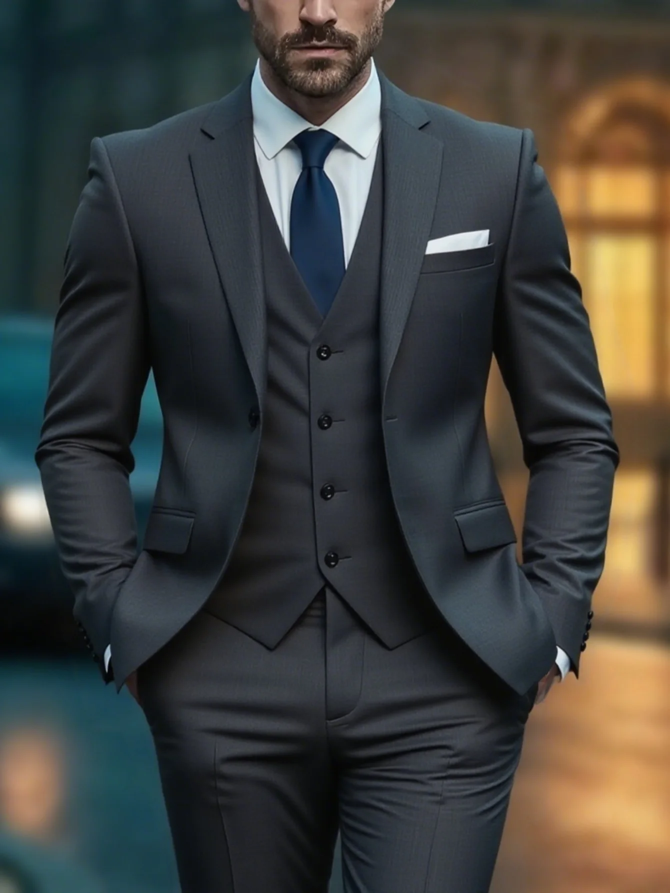 

Мужской костюм: Мужской формальный костюм-тройка приталенного кроя - для VIP-мероприятий и деловых встреч