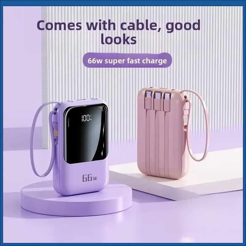 10000mAh fast charging mini comes with line power bank China CCC Certification for IPhone Samsung Xiaomi Phone powerbank