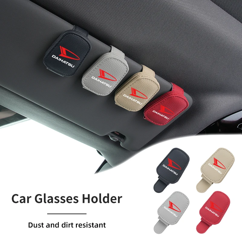 Кожаный автомобильный держатель для солнцезащитных очков, солнцезащитный козырек, зажим для очков для Daihatsu Terios Sirion Mira Materia Rocky YRV Feroza Charade