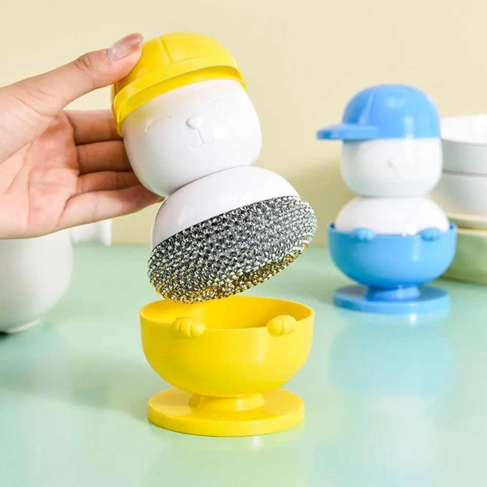 

Cute Cartoon Cleaning Ball Brush Replaceable Head Removable Kitchen Cleaning Brush Ergonomic Soap Dispenser Kitchen