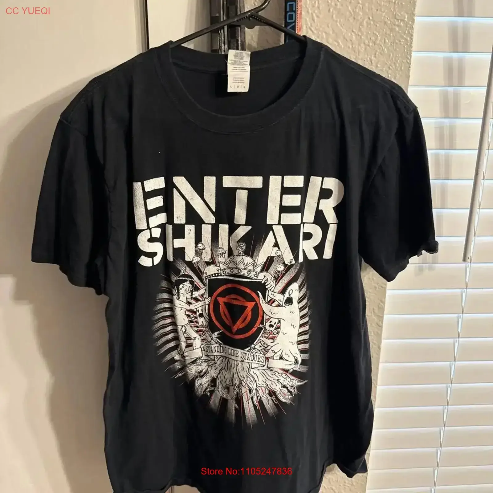 Футболка Enter Shikari Take To The Skies к 10-летнему юбилею тура по США, размер L, винтажная, с эффектом потертости, мужская, повседневная, стильная, слегка состаренная