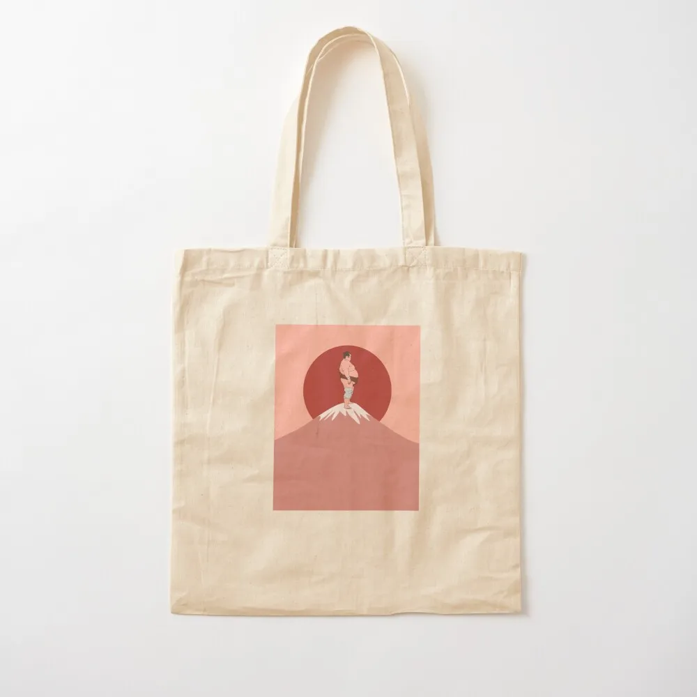 Sumo wrestler in Mount Fuji Tote Bag bag for beach Lady bag hand Portable shopping Canvas Tote