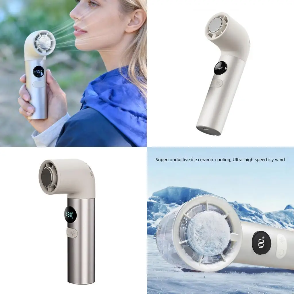 J6PE Elbow Handheld Fan 3000mAh Quiet Outdoor Cooling Device Pocket Size Design Plastic Texture Suitable for Purse and Bag