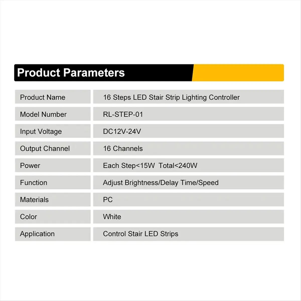 Doings 16 Channels Led Stair Light Staircase Controller 2 PIR for Indoor Flexible LED COB Strip Light Without Remote Control