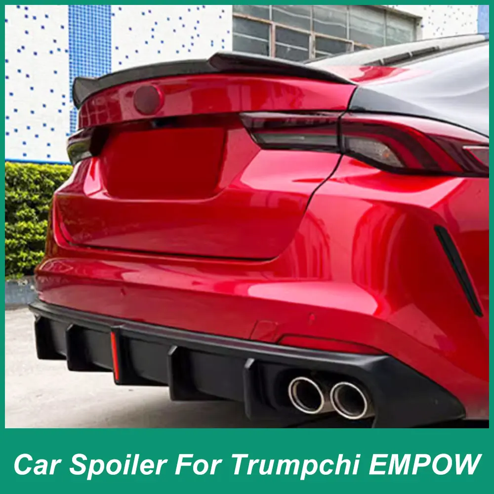 For Trumpchi Shadow Leopard 2021 22 23 Rear Luggage Lid Spoiler Blade Design Duck Wing ABS Plastic Automotive Parts Black Carbon