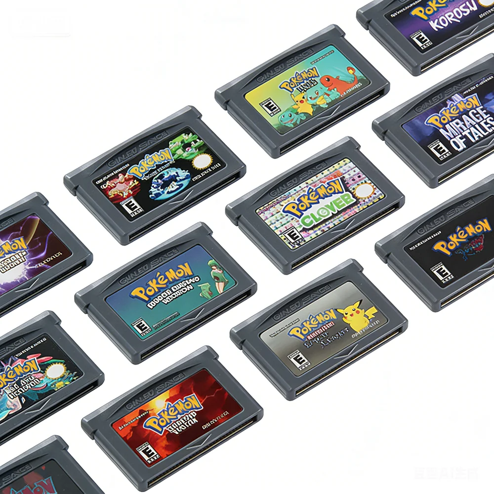 ▎ GBA Pokémon Spielmodul 32-Bit Videospielkonsolen-Karte AshGray Liquid Crystal Light Platinum Moemon Emerald Englischsprachig
