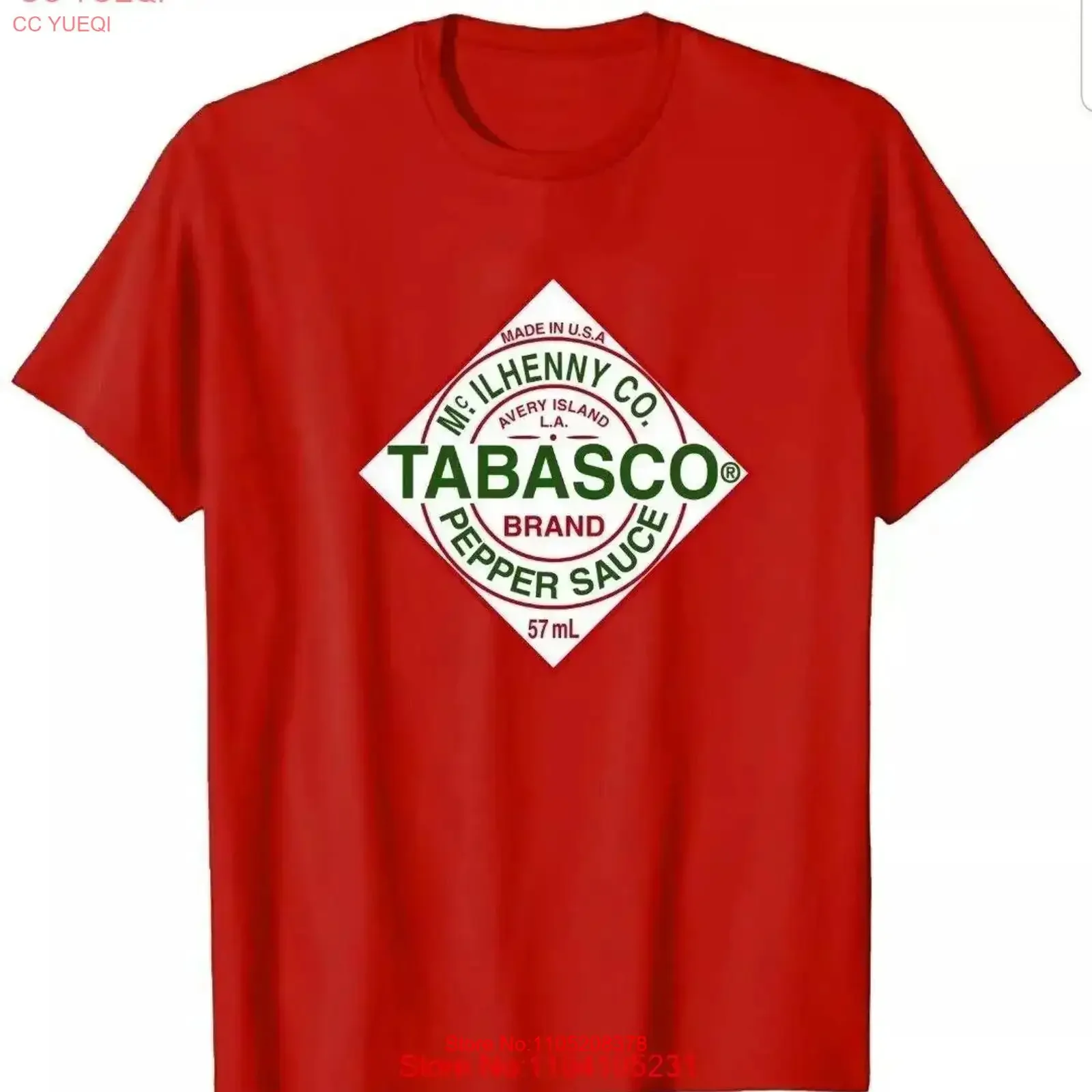 TABASCO NEW T SHIRT sizes S M L XL XXL colours Black Red white vintage Washed Breathable graphic Versatile streetwear Soft