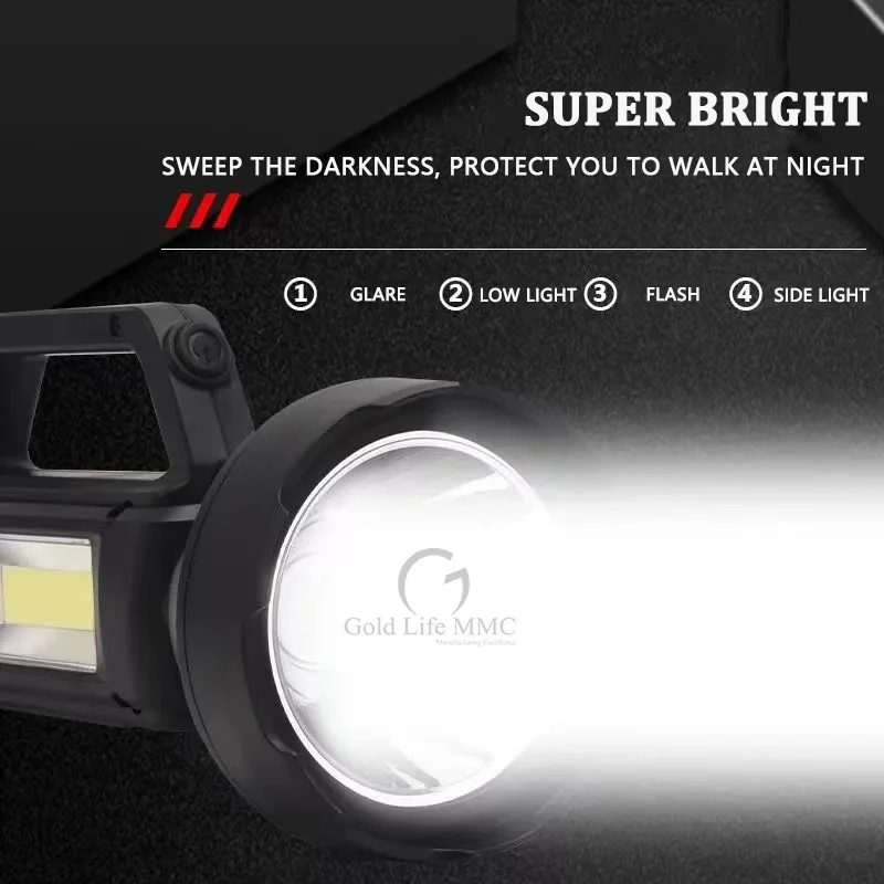 New High Power LED Handheld Searchlight Torch Flash Work Light Powerbank Outdoor Solar Lantern 18650 Recargable Camping Fishing