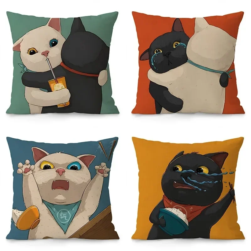 Pet Cat Pillowcase Interior Decoration Office Living Room Home Pillowcase35x35cm 14x14Inch，40x40cm 16x16Inch ，45x45cm 18x18Inch