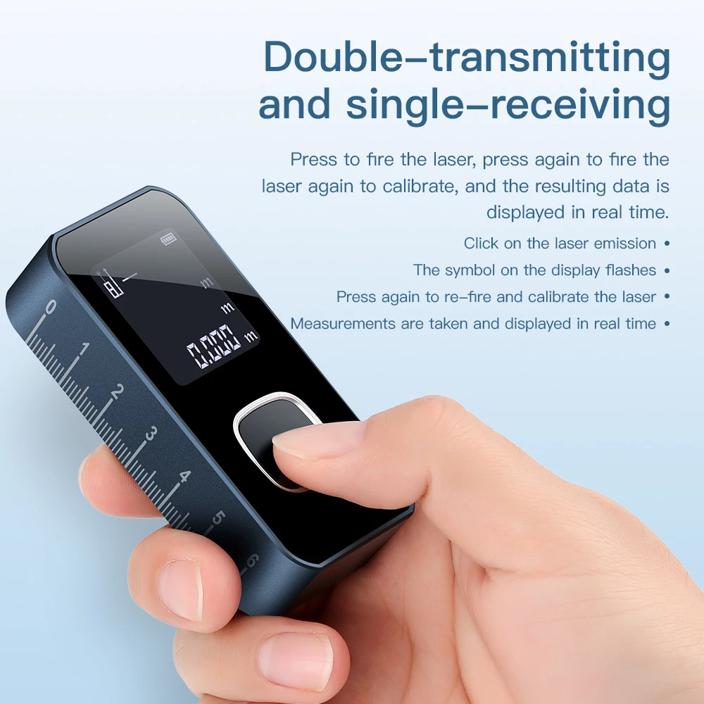 60 متر/30 متر ليزر صغير مقياس مسافات USB قابلة للشحن الأشعة تحت الحمراء المدى مكتشف الليزر الرقمي شريط القياس قياس البناء والمنزل #5