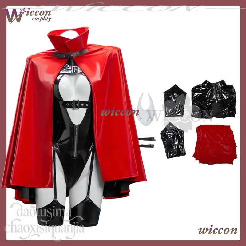 COSC Silkkksong Cosplay Hollow Game Knight Original Doujin Design Fanart Sexy Pu Bikini Lingeries Cape Mask Halloween Party Cos