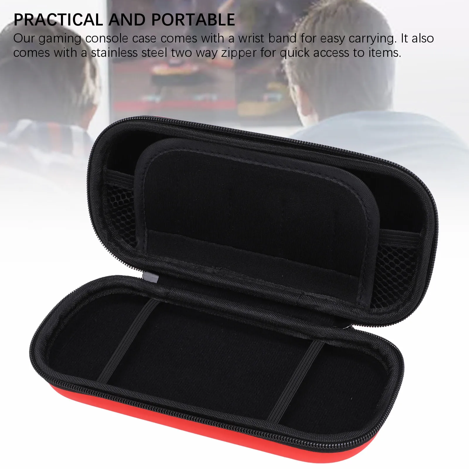 Game Console Case with Pockets Anti Scratch Water Resistant PU EVA Two Way Zipper Hard Case for Sony PSP 3000 Game Console