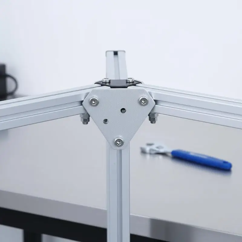 T/L Type 5 Hole Aluminum Corner Bracket Joint Plate Sturdy Connector for 2020 3030 4040 Profile Guardrail Installation
