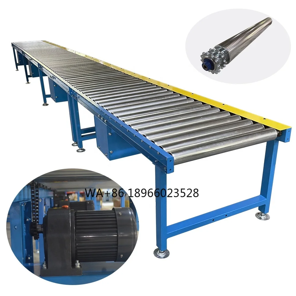 

Roller Conveyor Chain Driven Material Conveying Equipment Motorized Powered Durable for Heavy Duty Assembly Line