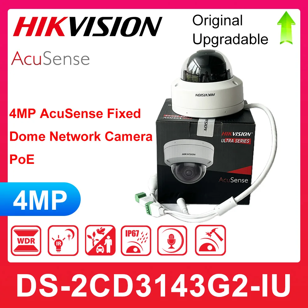 

Original Hikvision DS-2CD3143G2-ISU 2K 4MP AcuSense Fixed Dome Network Camera IP67 H.265+
