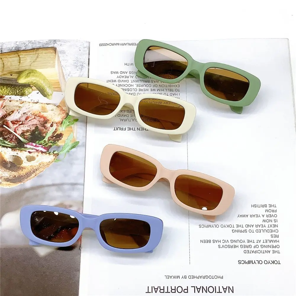 Heart Print Children Sunglasses 2-8 Years Kids Rectangular Sun Glasses Fashion Retro Shades Eyewear UV400 Sun Protection