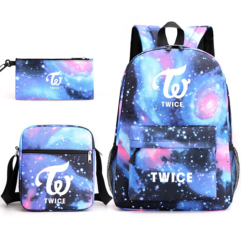 3pcs Set Twice Nayeon Children School Backpacks Cool Schoolbag Student Shoulder Bag for Boy Pen Pencil Bags