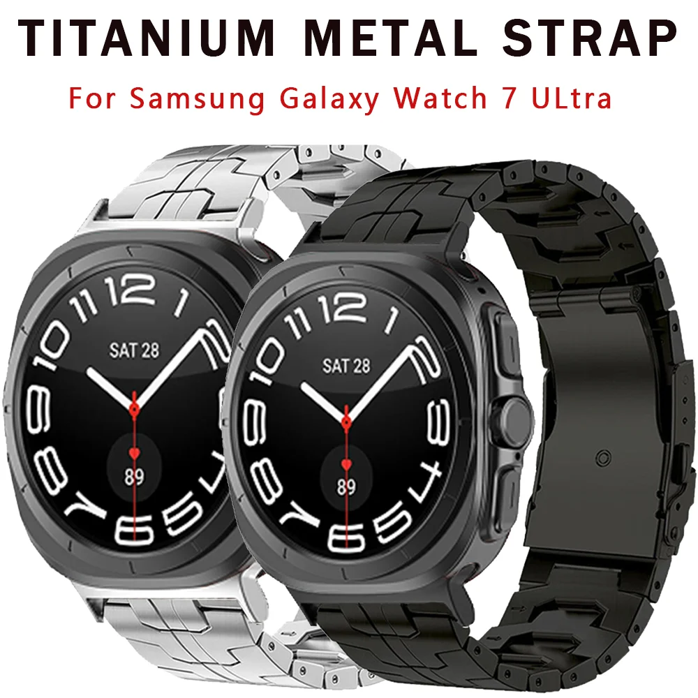 

Luxury Titanium Band for Samsung Galaxy Watch 7 Ultra 47mm Metal Strap for Galaxy Watch 7 47mm NO Gaps Curved End Link Bracelet