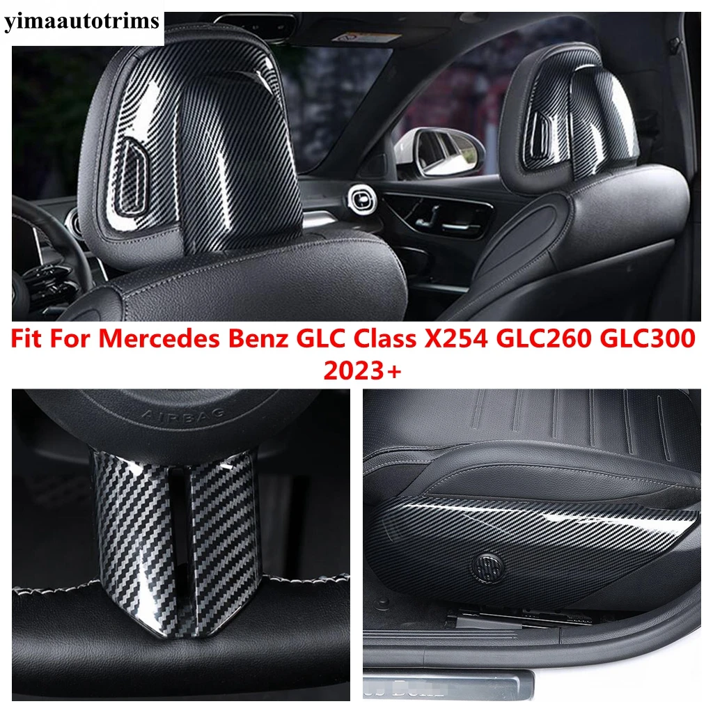 

Steering Wheel / Seat Adjust Panel / Head Pillow Button Cover Trim ABS Accessories For Mercedes Benz GLC 260 300 X254 2023 2024